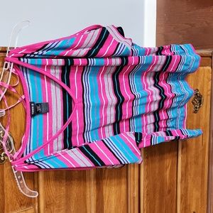 Torrid Pink Striped Cold Shoulder Tee